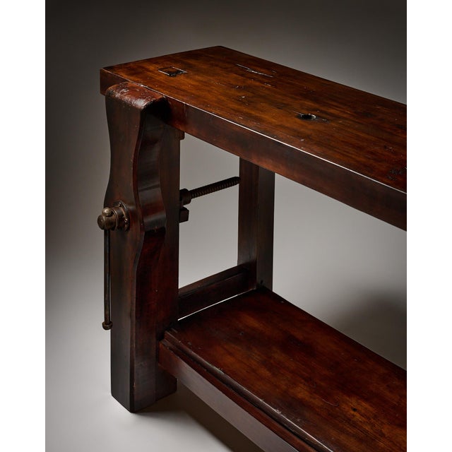Antique, French Workbench, Chestnut, Industrial, 1920s For Sale - Image 10 of 10
