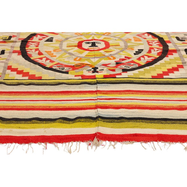 Antique Oaxacan Zapotec Kilim Rug, 04'08 X 06'06 For Sale - Image 4 of 10