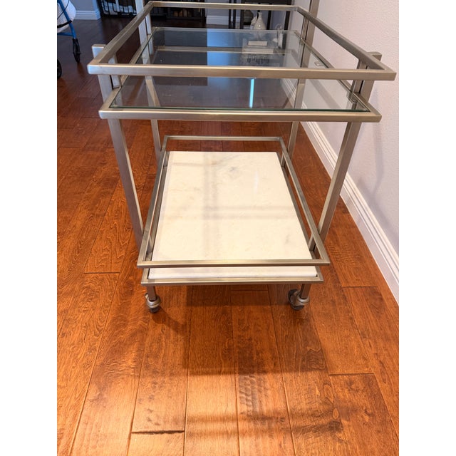 Crate & Barrel Renee Bar Cart For Sale - Image 11 of 13