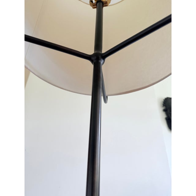 Arteriors Home Contemporary Arteriors Boise Floor Lamp Bronze Iron Antique Brass With Drum Shade For Sale - Image 4 of 11