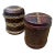 Pair of 1940s Vintage Decorated Leather Tobacco Tins For Sale
