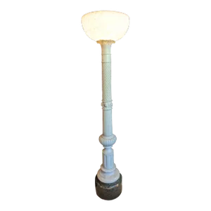 1920s White Marble Torchère Floor Lamp