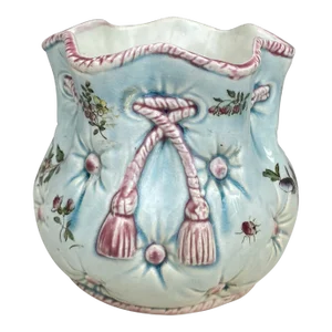 19th Century French Majolica Cache Pot Bag Fives Lille