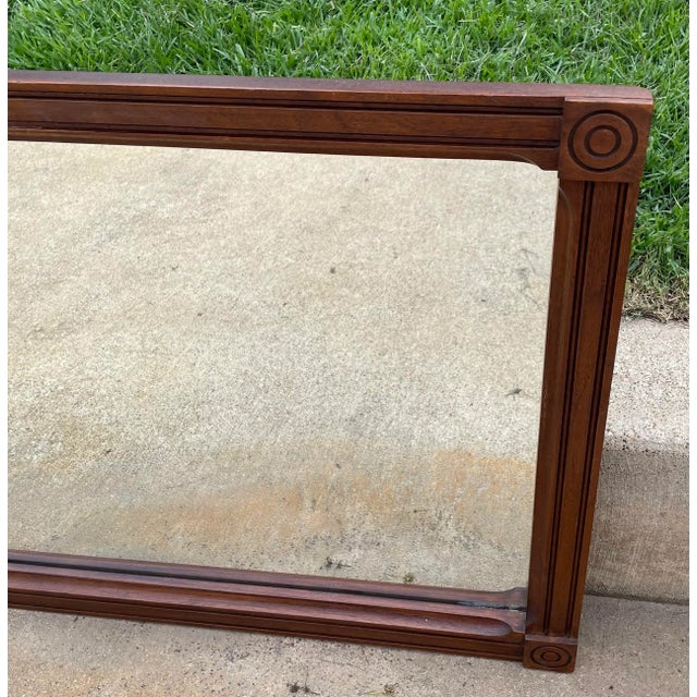 Vintage Carved Wooden Frame Wall Mirror For Sale - Image 4 of 11