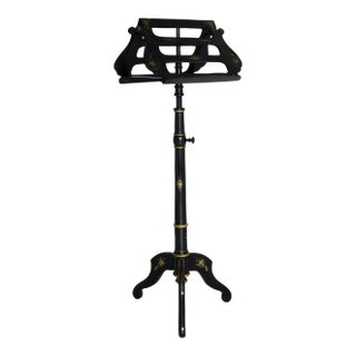 Adjustable Music Stand, Ebonized W Mother of Pearl Inlay, 19th Century Victorian For Sale