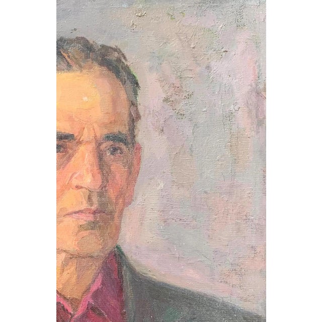 Realism 1980s Oil Portrait Painting, Ukrainian Artist, Artist Sokolovsky 1983 78-52 For Sale - Image 3 of 6