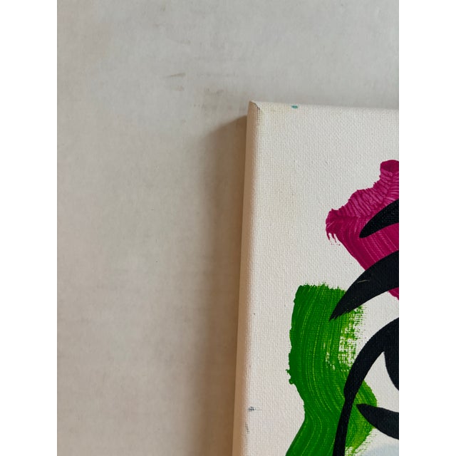 Peter Keil Peter Keil Abstract Portrait Painting on Canvas For Sale - Image 4 of 5