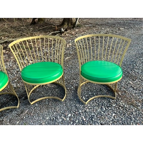 Metal Vintage Iron Outdoor Dining Table and Chairs Set of 7 For Sale - Image 7 of 18