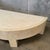 Vintage Post Modern Half Moon Beige Wood & Travertine Coffee Table For Sale In Los Angeles - Image 6 of 12