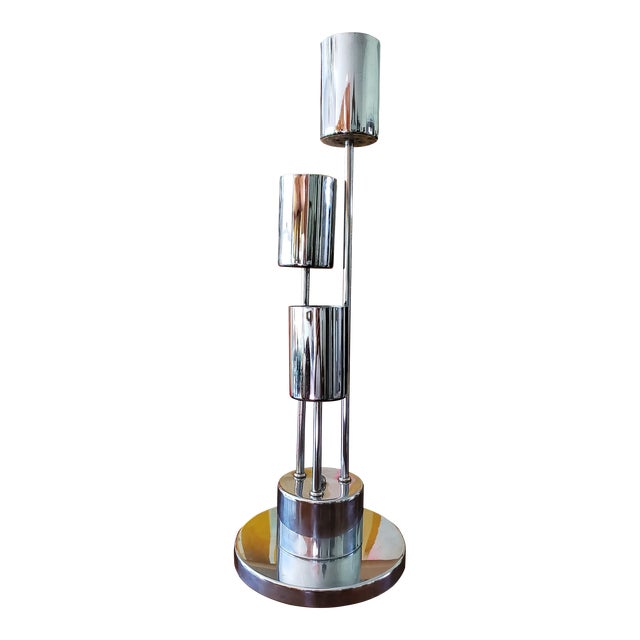 Vintage Mid-Century Modern Chrome Lamp For Sale
