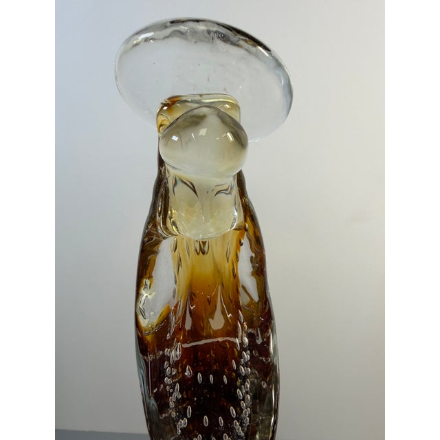 Contemporary 1970s Murano Archimede Seguso Amber Bullicante Glass Madonna Sculpture 14" For Sale - Image 3 of 8