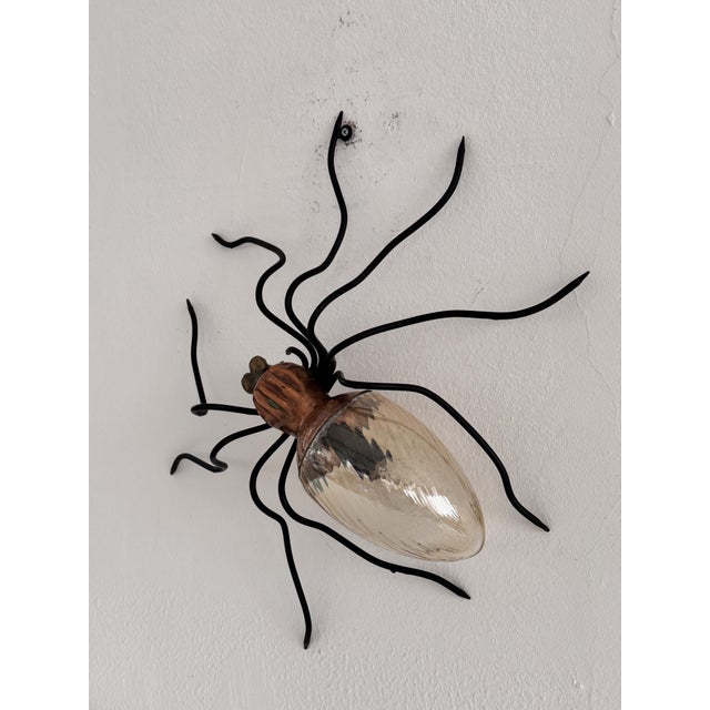 Italian Spider Wall Light Sconce with Yellow Glass Body, 1960s For Sale - Image 10 of 12