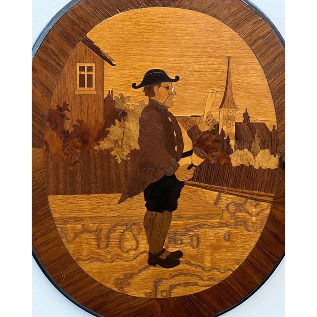 Vintage 1960s Town Crier Intarsia Wood Art For Sale In Atlanta - Image 6 of 8