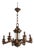 1920s American Bronze and Glass Neoclassical Chandelier For Sale