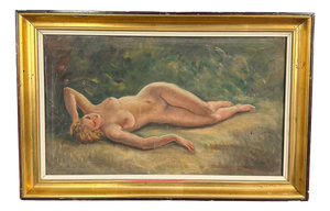 Unknown, Reclining Female Nude, 1890s, Oil on Canvas