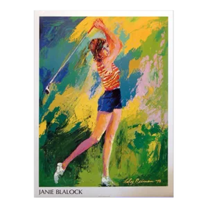 1990s LeRoy Neiman Golf Poster Janie Blalock. Unframed Mint Condition