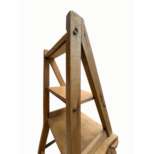 Metamorphic Wooden Folding Library Stepladder, 1890s For Sale - Image 12 of 17