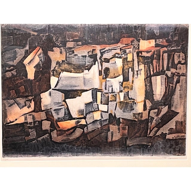 Mid-Century Modern Fiorini Abstract Etching Aquatint 55/100 SF Michael Thompson Gallery Framed For Sale - Image 3 of 6