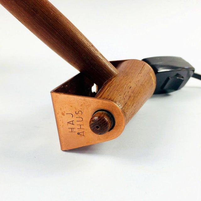 Scandinavian Copper & Teak Model S 1718 Wall Lamp by Hans-Agne Jakobsson for Hans-Agne Jakobsson AB Markaryd, Sweden, 1960s For Sale - Image 4 of 14