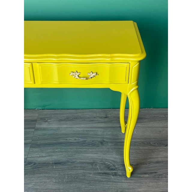Late 20th Century French Provincial Willow Green Writing Desk For Sale - Image 15 of 18