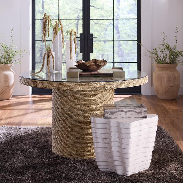 Strata Side Table, Cream These dynamic side tables draw inspiration from waterfalls cascading through cliffs and canyons....