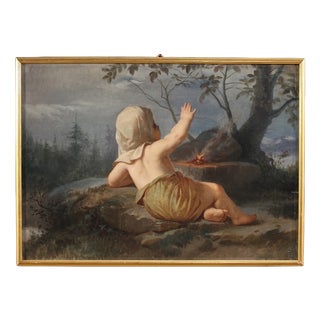Italian Artist, Winter, 19th Century, Oil Painting on Canvas, Framed For Sale