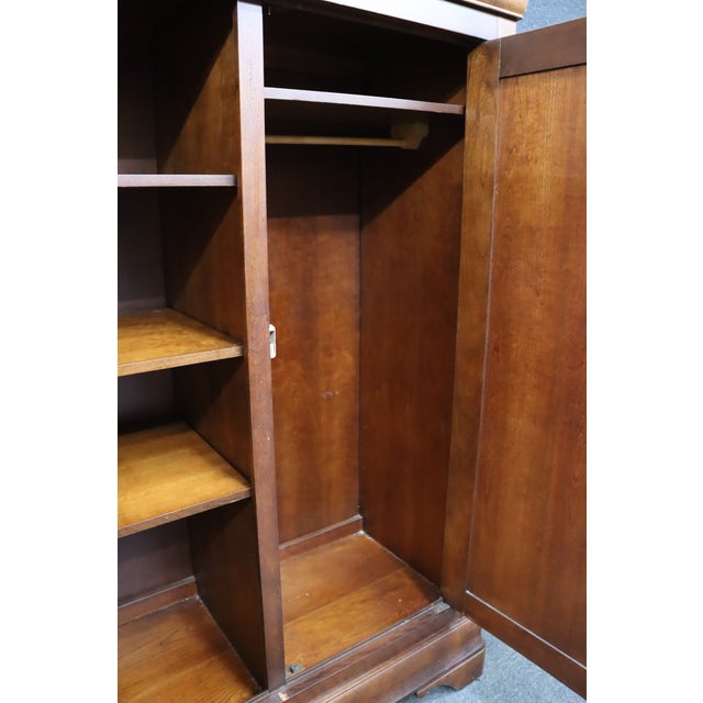 Louis Philippe Style Cherry Armoire Wardrobe For Sale - Image 10 of 12