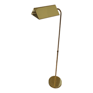 1970s Heavy Brass Adjustable Height Floor Lamp MCM “Pharmacy Lamp”