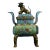 Chinese Cloisonné Incense Burner | Gilt Bronze Celestial Dog Finial & Floral Motif For Sale