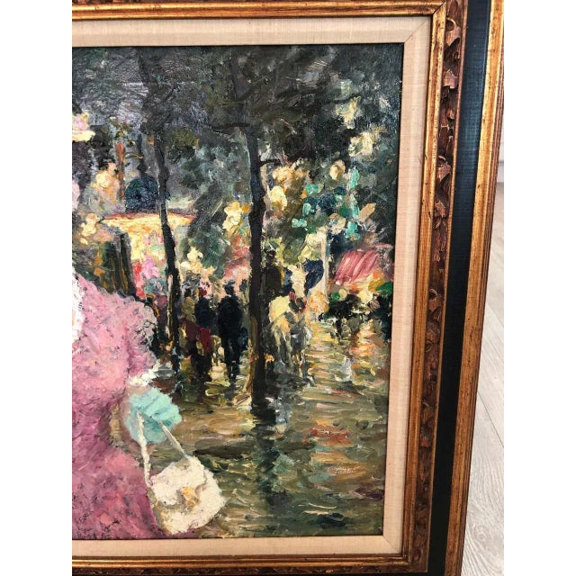 Impasto Impressionist Oil on Canvas of Woman With Rose Attributed to Dietz Edzard For Sale - Image 9 of 12