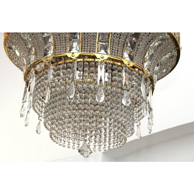Metal Chandelier by Josef Hoffmann for the Art Exhibition in Cologne / Lobmeyr, 1914 / 1970s For Sale - Image 7 of 11