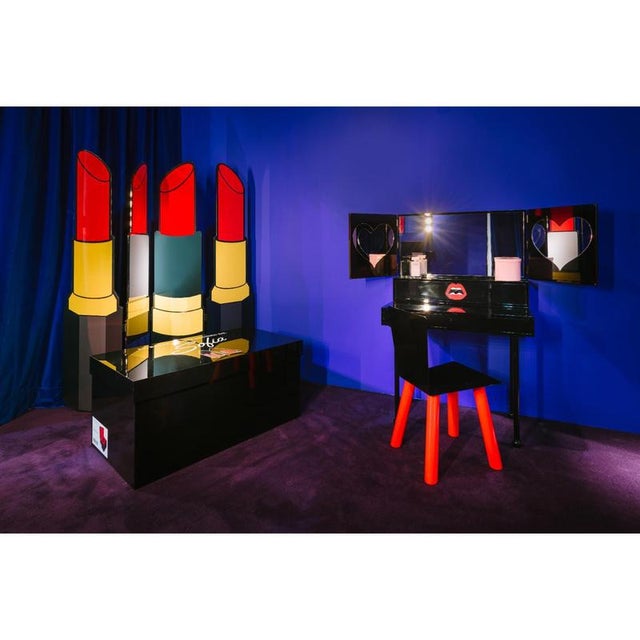 Metal Bette Davis Eyes Floor Dressing Table in Powder-Coated Aluminum by Altreforme For Sale - Image 7 of 8