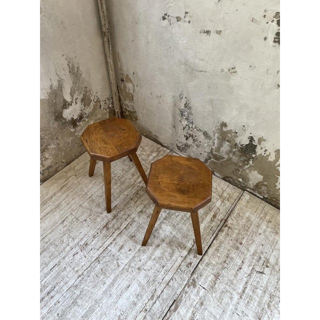 Set of Pine Stools with Curved Seat, 1950s For Sale - Image 10 of 18