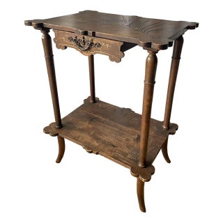 French Art Nouveau Walnut Side Table, 1890s For Sale