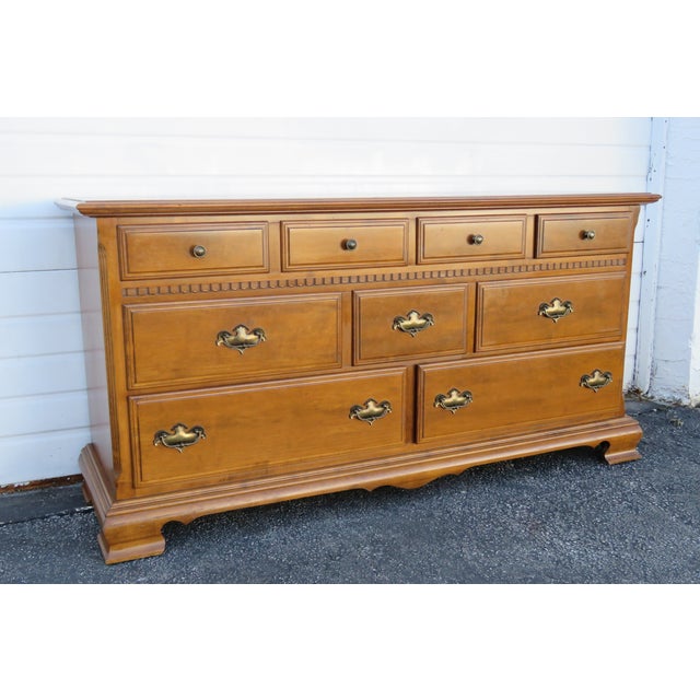 Ethan Allen Vintage Solid Maple Long Dresser Chairish