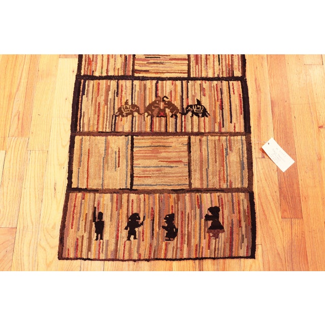 Nazmiyal Collection Antique American Hooked Runner Rug For Sale - Image 9 of 10