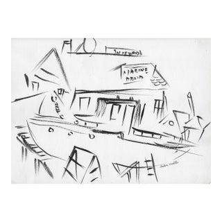 1930s Helen Malta Dock Painting For Sale