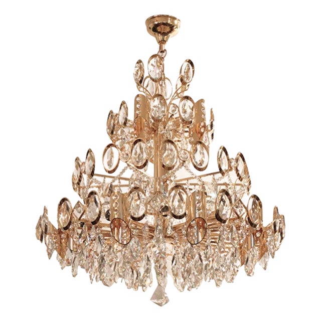 1970s Decorative fifteen light chandelier by Rejmyre For Sale