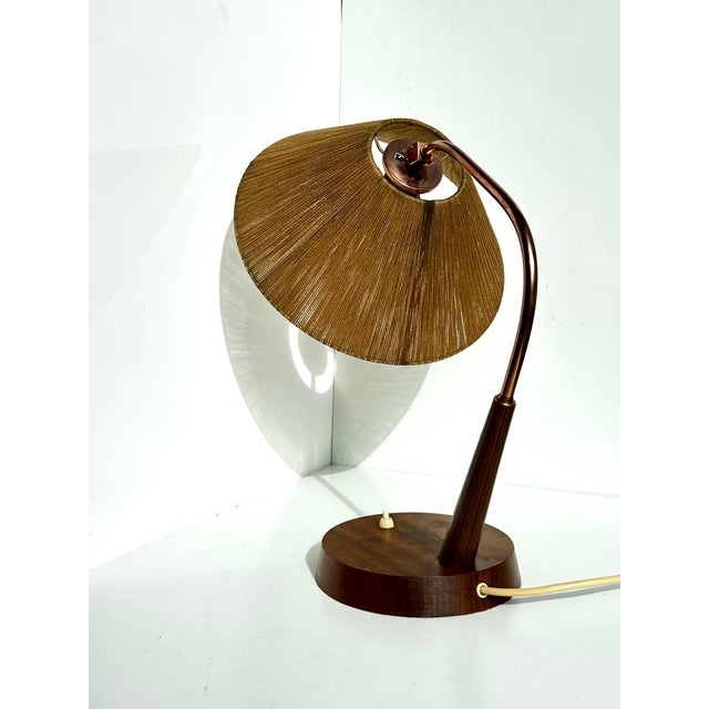 Mid-Century Modern Model 33 Table Lamp in Teak and Copper from Temde Leuchten, Germany, 1960s For Sale - Image 12 of 18