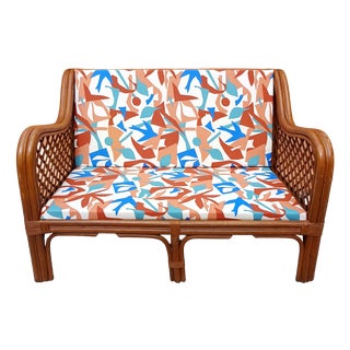 Vintage Rattan Sofa, 1970s For Sale