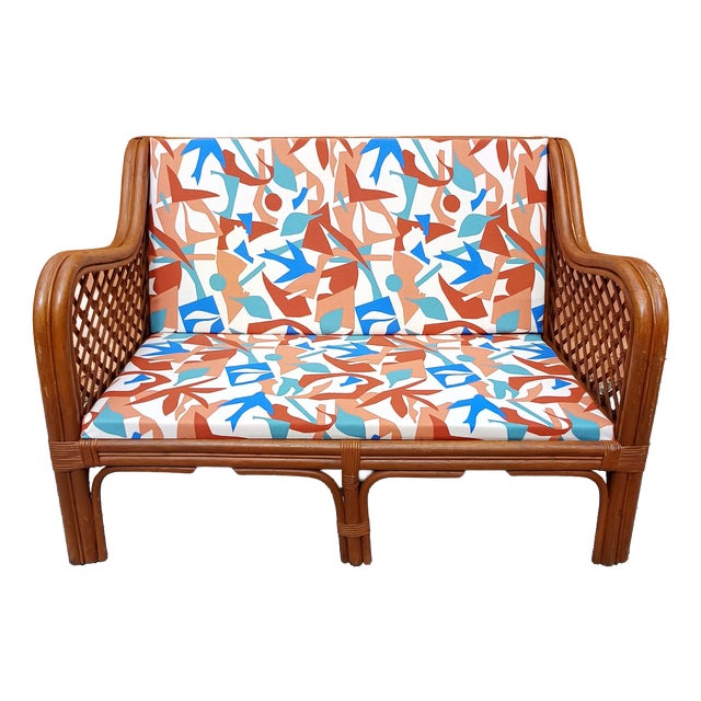Vintage Rattan Sofa, 1970s For Sale