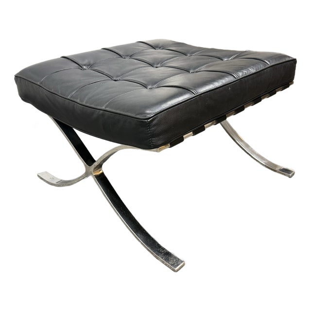 Alphaville Design Barcelona Style Leather Ottoman For Sale