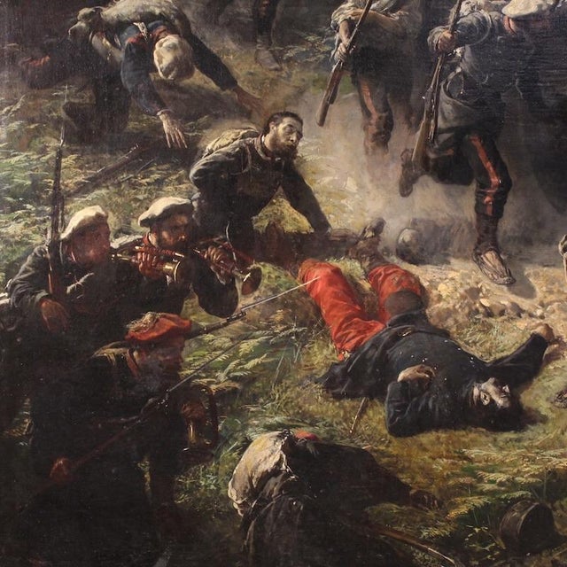 H.P., Great Battle of the 19th Century, 1880, Oil on Canvas For Sale - Image 8 of 16