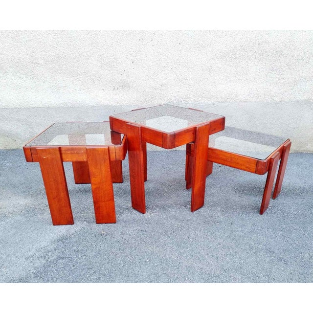 Nesting Tables by Gianfranco Frattini for Meblo, Italy, 1970s, Set of 3 For Sale - Image 11 of 14