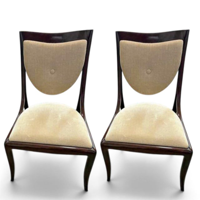 Thos. Moser Stunning Signed Pair of Thos. Moser Sabina Side Chairs, a Masterclass in the Unification of Dramatic, Sculptural Geometry and Organic Comfort. For Sale - Image 4 of 8