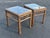 Pair of Rattan Bamboo End Tables with glass tops attributed to Brown Jordan. . Nice coastal decorator style. Boho chic...