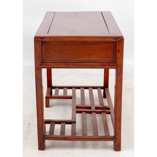 Wood Chinese Elm Writing Desk For Sale - Image 7 of 8