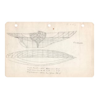 1940s Maine Marine Architectural Drawing on Paper For Sale