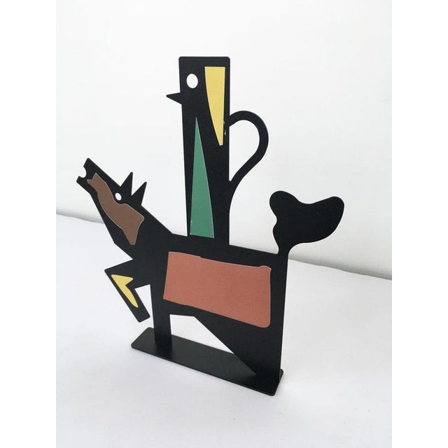 1980s Italian Black Painted Metal Sculpture by Riccardo Dalisi, 1980 For Sale - Image 5 of 14