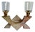 Vintage Postmodern Pink Marble Sculptural Double Candle Holder For Sale